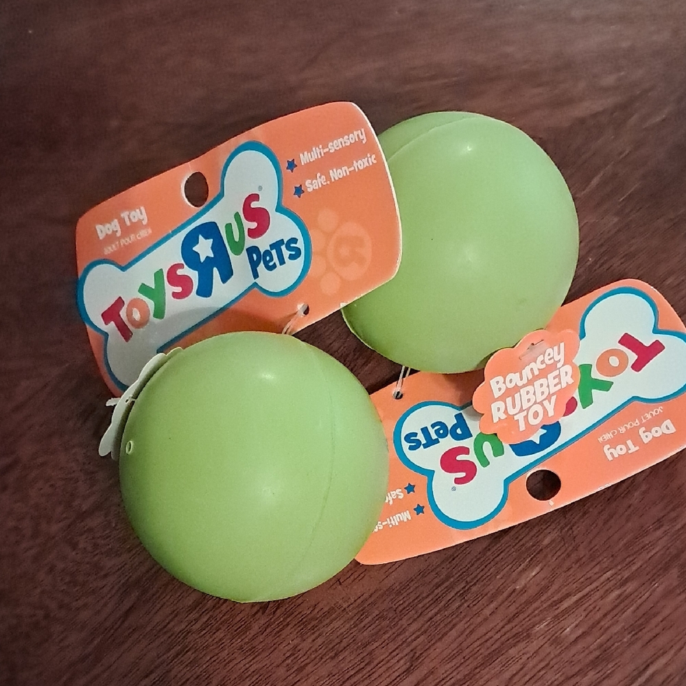 Pets Green Bouncy Rubber Toy (2 Pieces)